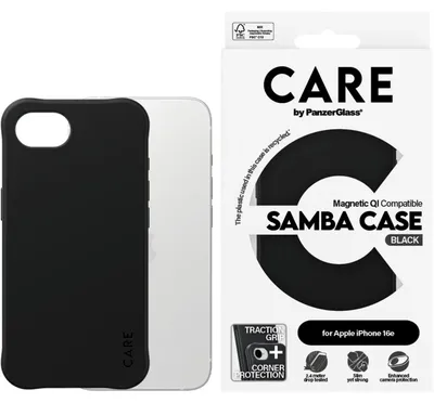 Immagine prodotto di PanzerGlass CARE by ® Custodia alla moda Samba Black w. IPhone 16e compatibile con Qi