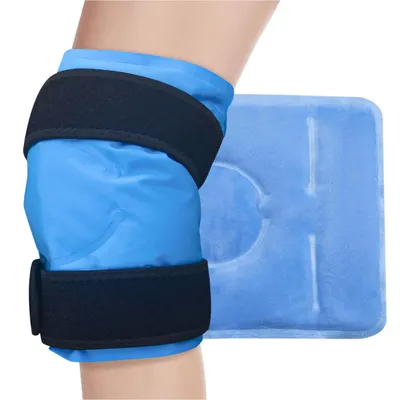 Produktbild von Knie Kühlmanschette mit Klettverschluss, Knie Kühlbandage für Knieschmerzen, Blau