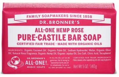 Productafbeelding van Dr. Bronner'S Barsoap Rose (140 gr)