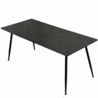 Produktbild von Esstisch Emilia ausziehbar 120-150-180 x 80 cm 4-10 Personen Küchentisch mit Metallgestell für Küche, Esszimmer Holz Optik,Farbe:Schwarz