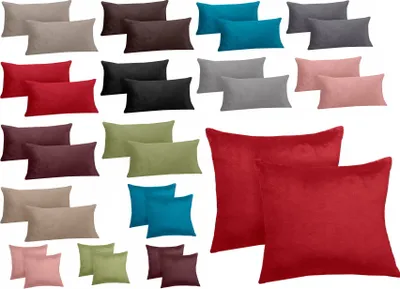 Produktbild von Kissenhülle Cashmere Touch 2er Set Coral Sofakissen Kissenbezug Kissen Bezug 40x40 cm - 40x80 cm - 80x80 cm Farbe: Silber Größe: ca. 80x80 cm