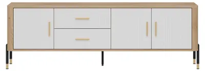 Productafbeelding van Furniture24 TV-kast Dante Dt02, TV-meubel 185 x 61 x 40 cm - Cremona eik/wit