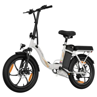 Produktbild von Klapp‑Elektrofahrrad C16 für Geländeeinsätze, 20‑Zoll, 250 W, 48 V 16 Ah, maximale Tragfähigkeit 120 kg, Doppelscheibenbremsen, weiß