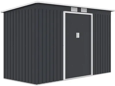Produktbild von Gartenhaus aus Metall mit Pultdach "Orlando" – 3,64 m² – Grau