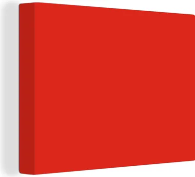 Produktbild von MuchoWow® - Leinwandbilder - Rot - Farbe - Einfarbig, Wandbild, Wanddeko Bilder Wohnzimmer, 40x30 cm