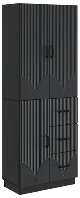 Produktbild von vidaXL Schrankset 2 pcs Schwarz Holzwerkstoff