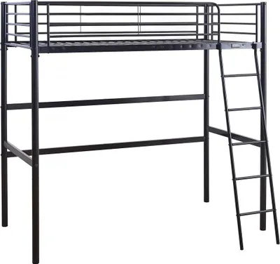 Produktbild von Hochbett aus Metall "Alora" - 90 x 190 cm - Schwarz