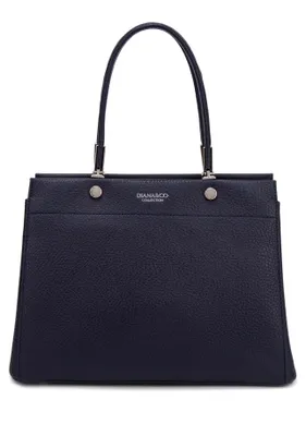 Imagen del producto de Bolso de mano mujer piel vegana poliuretanoLunara Nova negro azul Black B UNICA 31x22x13.5 cm