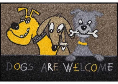 Image de Paillasson "Les chiens sont les bienvenus" - 50x75 cm