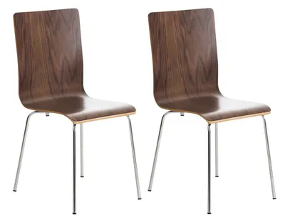 Produktbild von 2er Set Besucherstuhl HLO-CP1  walnuss