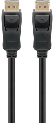 Image de Goobay 65925 Câble de connexion DisplayPort 1.2, doré, 5 m, noir - DisplayPort mâle > DisplayPort mâle