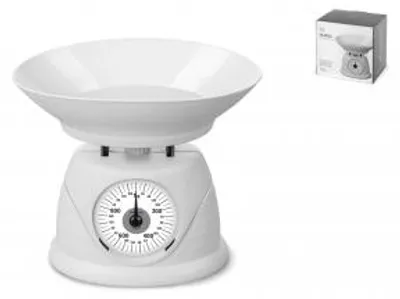 Produktbild von H&H Küchenwaage, mechanisch, aus weißem Polypropylen, 1 kg