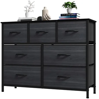 Produktbild von YITAHOME Kommode Schrank, 7 Stoffschubladen, Metallgestell, Aufbewahrungsschrank, Schwarz