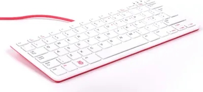 Produktbild von Raspberry Pi Tastatur - Kabel Konnektivität - USB 2.0 Typ A Schnittstelle - Deutsch - Rot, Weiß - 79 Taste(n) - Computer