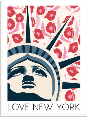 Produktbild von ARTland Glasbild Love New York Größe: 45x60 cm