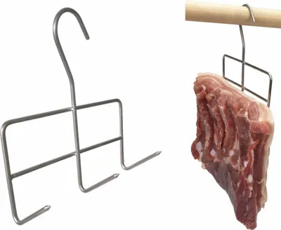Produktbild von 5 x Edelstahl-Haken zum Räuchern Großer Fleischstücke, Räucherhaken für Fleisch und Fisch