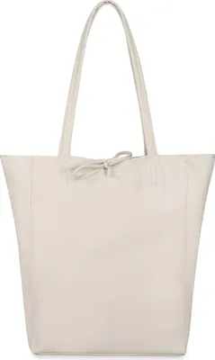 Image de Sac cabas en cuir Damen, couleur écru, format A4, modèle Beltimore, de fabrication italienne
