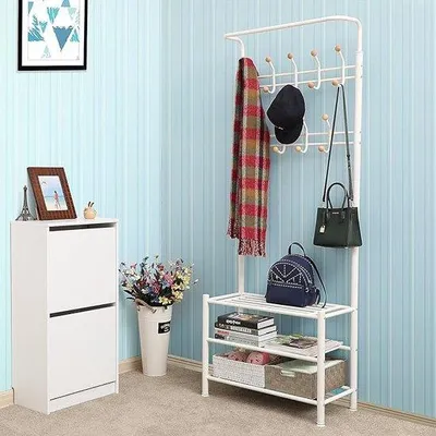 Immagine prodotto di Appendiabiti con 3 cassetti 68,8 x 35,2 x 187 cm Colore bianco-Krämer Portata massima 70 kg HSR04W