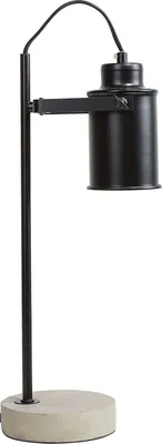 Produktbild von BELIANI Büroleuchte Schwarz Metall 37 cm Betonfuß Schirm verstellbar Kabel mit Schalter Industrie Look