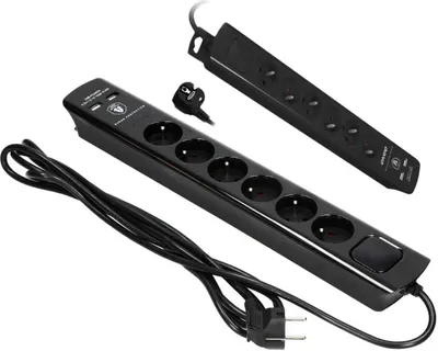 Zdjęcie produktu dla ORNO | Listwa zasilająca OR-AE-13163/B - 3 m - czarna - 6 gniazd - USB - zabezpieczenie przepięciowe
