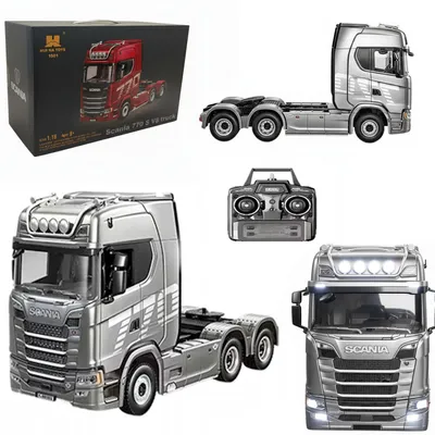 Produktbild von COIL RC Truck, Ferngesteuerter LKW, Scania 770 S V8, RC-LKW,  Kinder Spielzeug, Lastwagen Truck Fernbedienung, 1:18, 2,4 GH, LED, ab 8 Jahren, Silber