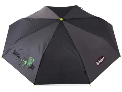 Produktbild von Scout Kinder-Taschenregenschirm mit Reflektorband T-Rex