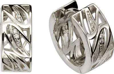 Produktbild von F Klappcreolen 925 Silber 14x Zirkonia