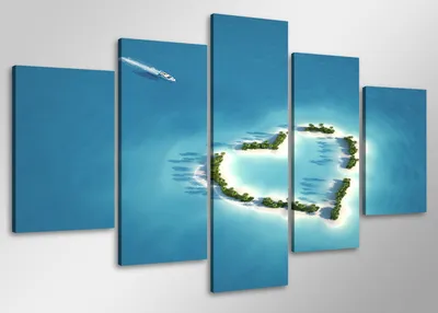 Obrázek produktu pro Obraz 100 x 50 cm na plátně Island Heart 6409 - Obrazy/nástěnný obraz/umělecký tisk jsou již zarámované