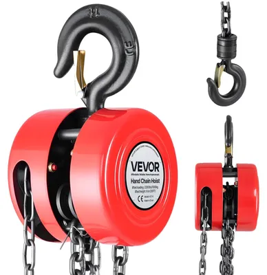 Image de Palan à chaîne VEVOR avec capacité de charge de 1 T, palan manuel à chaîne, hauteur de levage de 6 m, palan avec chaîne G70, palan à bouteilles à haut rendement, palans manuels, palan à bouteilles à chaîne pour garages, entrepôts, machines automobiles, orange