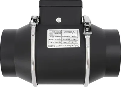 Produktbild von Rohrventilator - Inline Lüfter - 220 m³/h - 35 W - 150 Pa - 2600 U/min - EU-Stecker - Schwarz