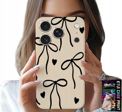 Image de Etui Do Iphone 17 Pro Max - Beżowe Kokardki Wstążka Modne Wzory