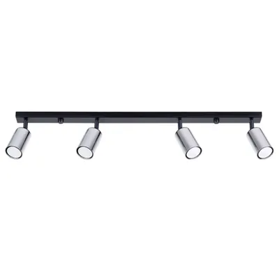 Zdjęcie produktu dla Plafon WINX 4L czarny/chrom 4xGU10 10W stal 18.5x6x82cm Sollux Lighting