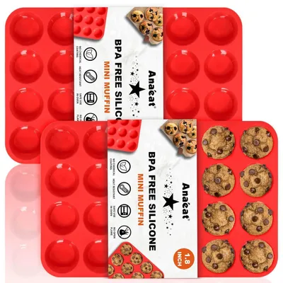Produktbild von Silikon Muffinform 24 Tassen Antihaft Backformen für Cupcakes, Muffin, Kuchen