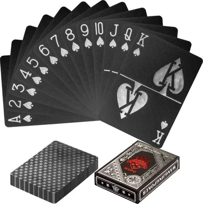 Obrázok produktu pre Poker karty plastové - čierne/strieborné