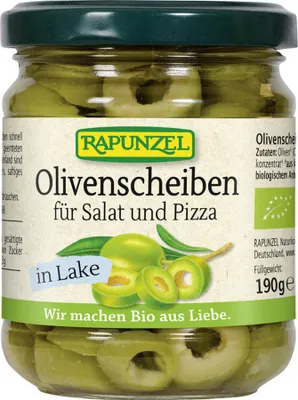 Produktbild von Rapunzel Olivenscheiben für Salat und Pizza 190g