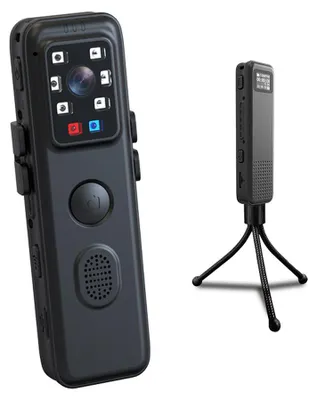 Obrázek produktu pro tělesná kamera 1080P WiFi s nahráváním zvuku a videa, přenosná tělesná mini kamera s červeno-modrým výstražným světlem, noční vidění pro donucovací orgány, osobní nahrávání na cestách a v přírodě