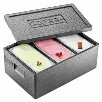 Zdjęcie produktu dla Termobox EPP czarny z pokrywą 59x39x26 cm