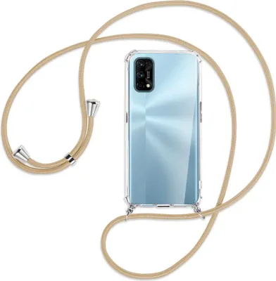 Produktbild von Handykette Backcover-Schutzhülle mit Band (Metall silberfarben) für Realme 7 Pro - caramel