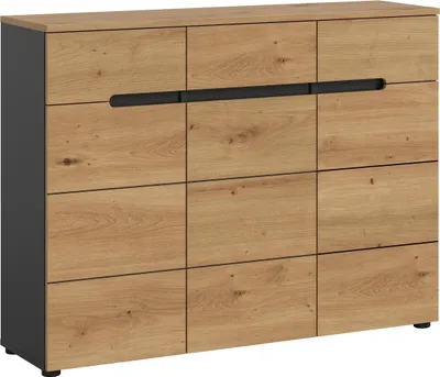 Produktbild von Schuhkommode >Canu< in Basalt Grau / Artisan - 94x120x37cm (BxHxT)