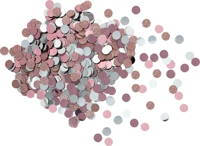 Produktbild von Oblique Unique Konfetti Rund Glitzer Streudeko Tisch Deko für Geburtstag Silvester Party Hochzeit JGA - rosa rosé silber