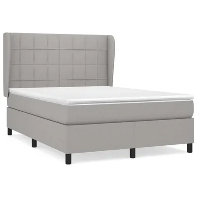 Produktbild von vidaXL Boxspringbett mit Matratze Hellgrau 140x200 cm Stoff