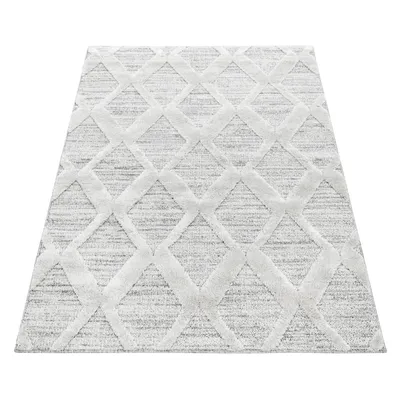 Zdjęcie produktu dla Ayyildiz | Dywan nowoczesny Pisa 3D - 160 cm x 230 cm - Szaro-kremowy - Geometryczny wzór - Miękki i trwały