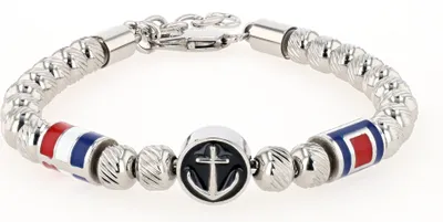 Produktbild von Akzent Kugelarmband mit maritimen Details, Edelstahl