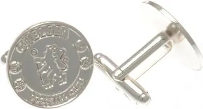 Immagine prodotto di Chelsea FC - Gemelli da polso con stemma, placcati in argento BS6358 (Taglia unica) (Argento)