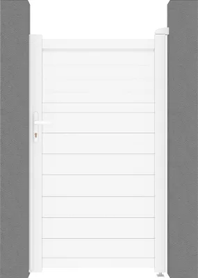 Produktbild von Aluminium-Flügeltür mit Jalousie, B 103 x H 181 cm, weiß – VIAZO