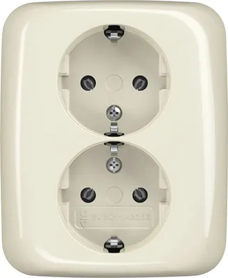 Produktbild von BJ Doppelsteckdose SCHUKO 202 EUJ-212 RAL1013