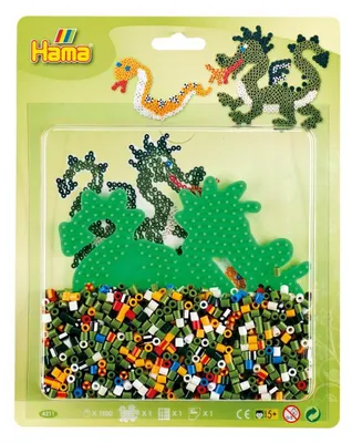 Obrázok produktu pre Hama Beads Large blister pack, Zelená, 1100 kusov