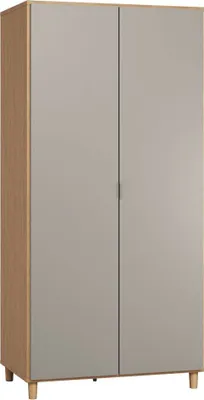 Produktbild von 93 cm breiter Kleiderschrank mit 2 Türen | Farbe: Eiche