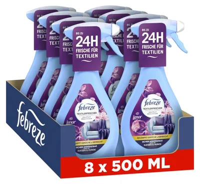 Obrázek produktu pro Febreze osvěžovač textilií Amethyst Blütentraum, 8 kusů po 500 ml
