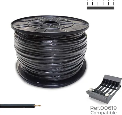Image de Câble Flexible Noir 1.5mm2 Bobine 1000m, Grande Flexibilité - Sediles